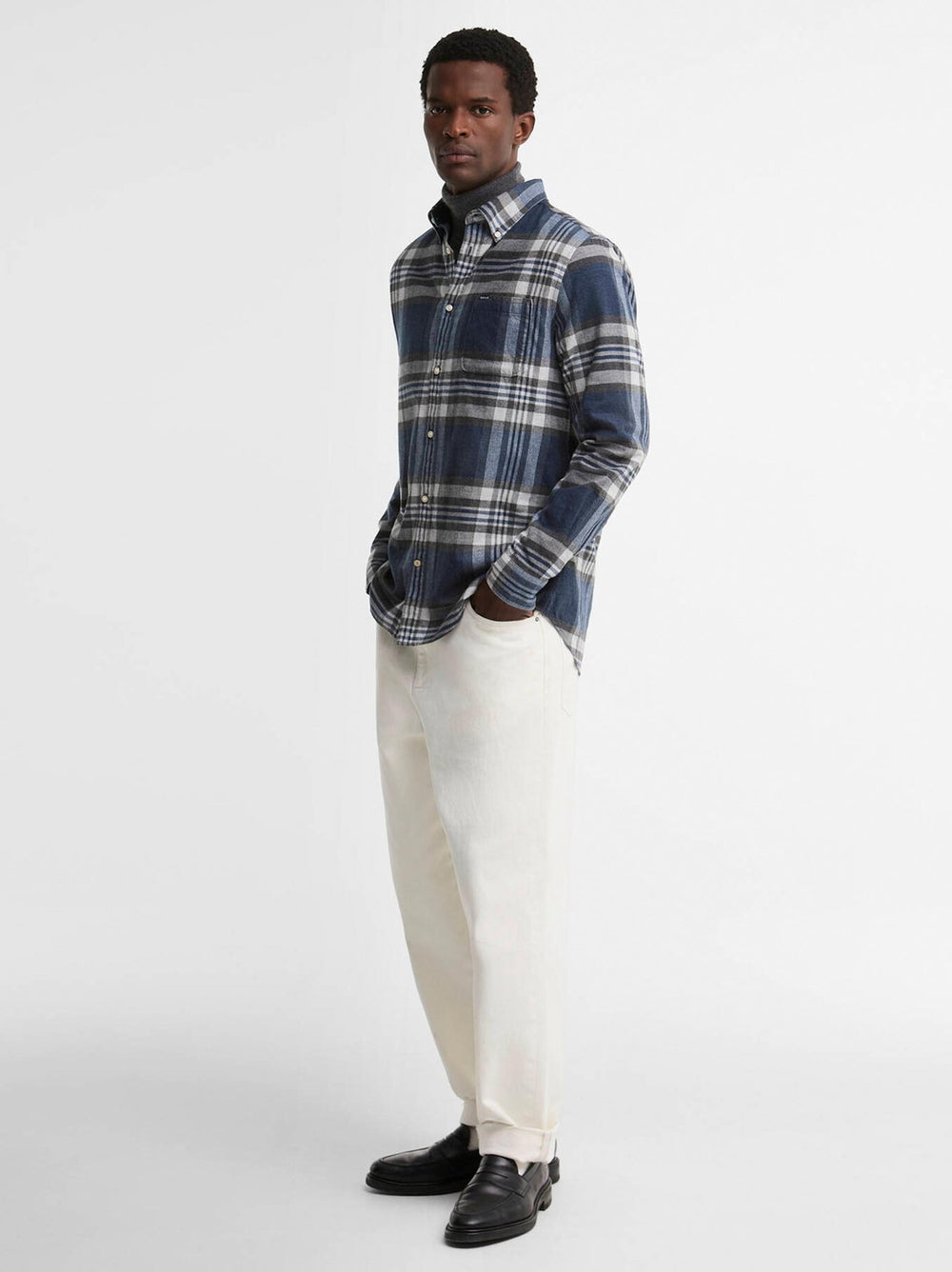 Barbour Dovedale Flanellen Ruitshirt – Grijs-100% katoen-HEREN SHIRTS-Grijs