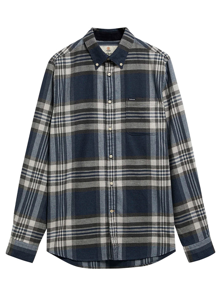 Barbour Dovedale Flanellen Ruitshirt – Grijs-100% katoen-HEREN SHIRTS-Grijs