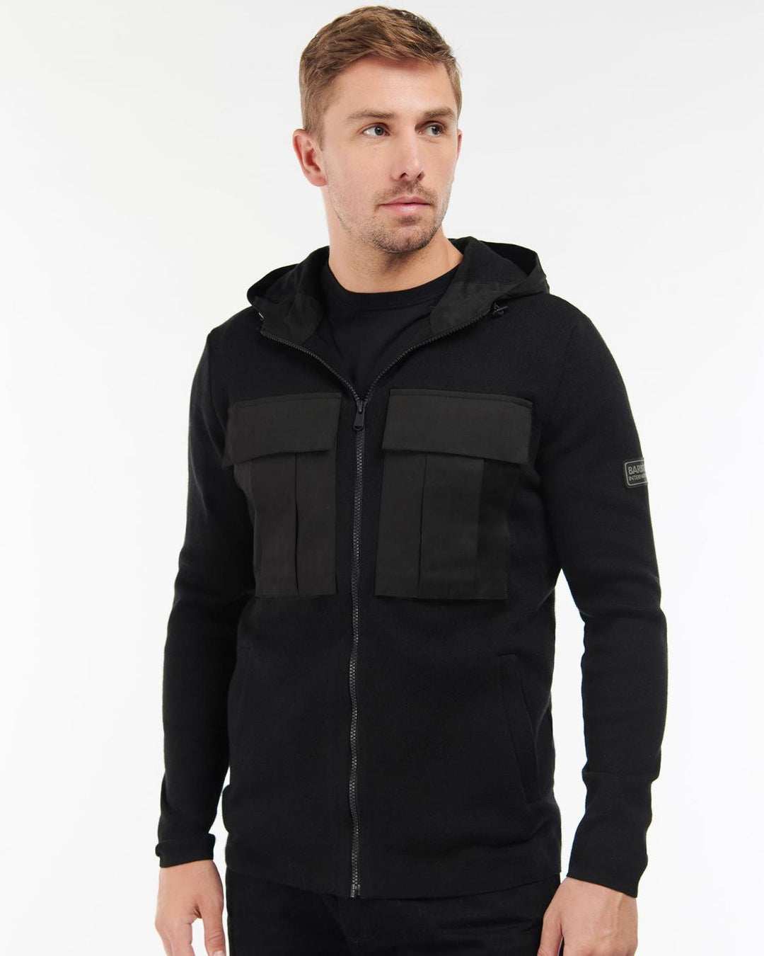 Barbour ELEMENT hoody-100% wol-HEREN TRUIEN & VESTEN-Zwart