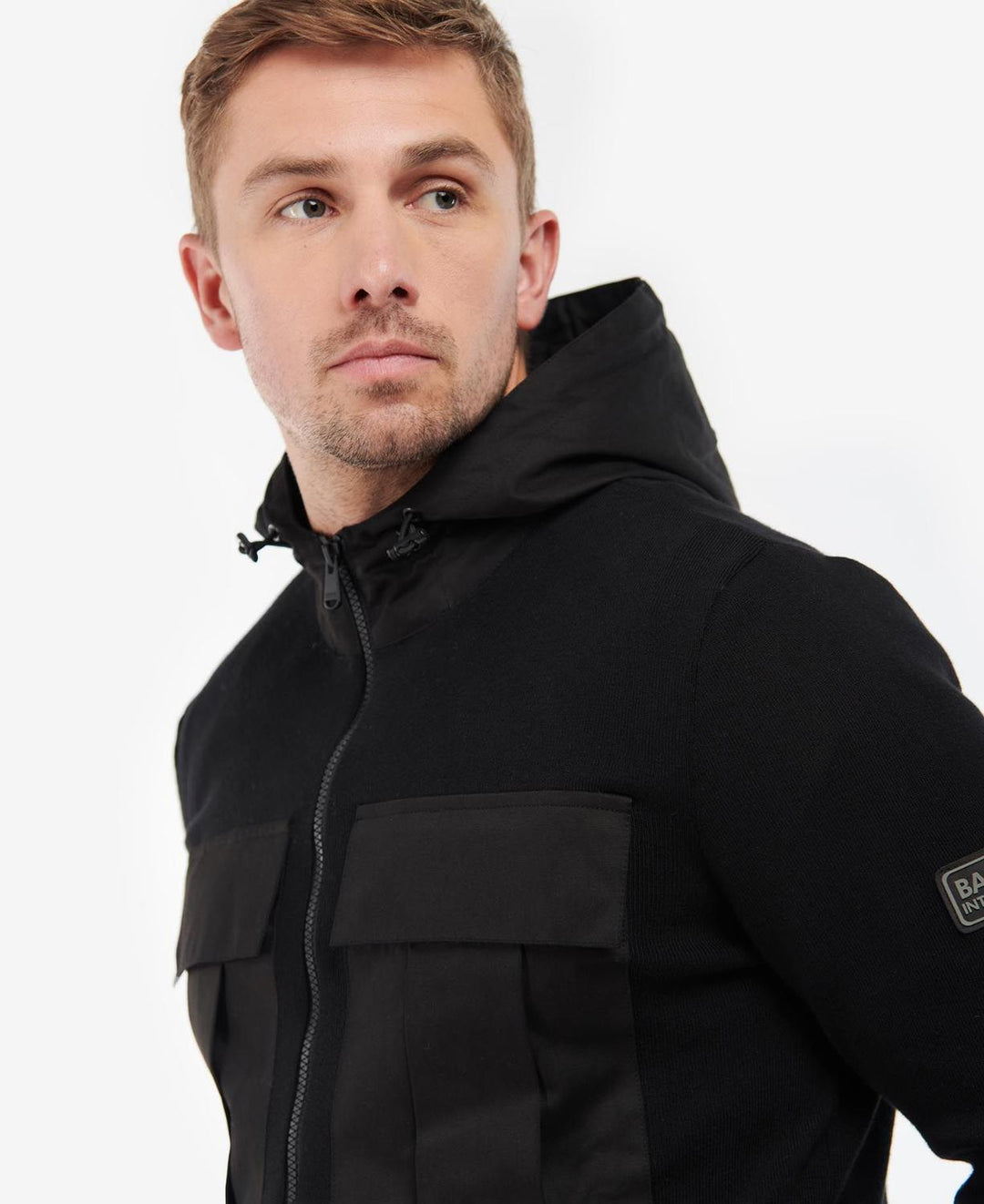 Barbour ELEMENT hoody-100% wol-HEREN TRUIEN & VESTEN-Zwart