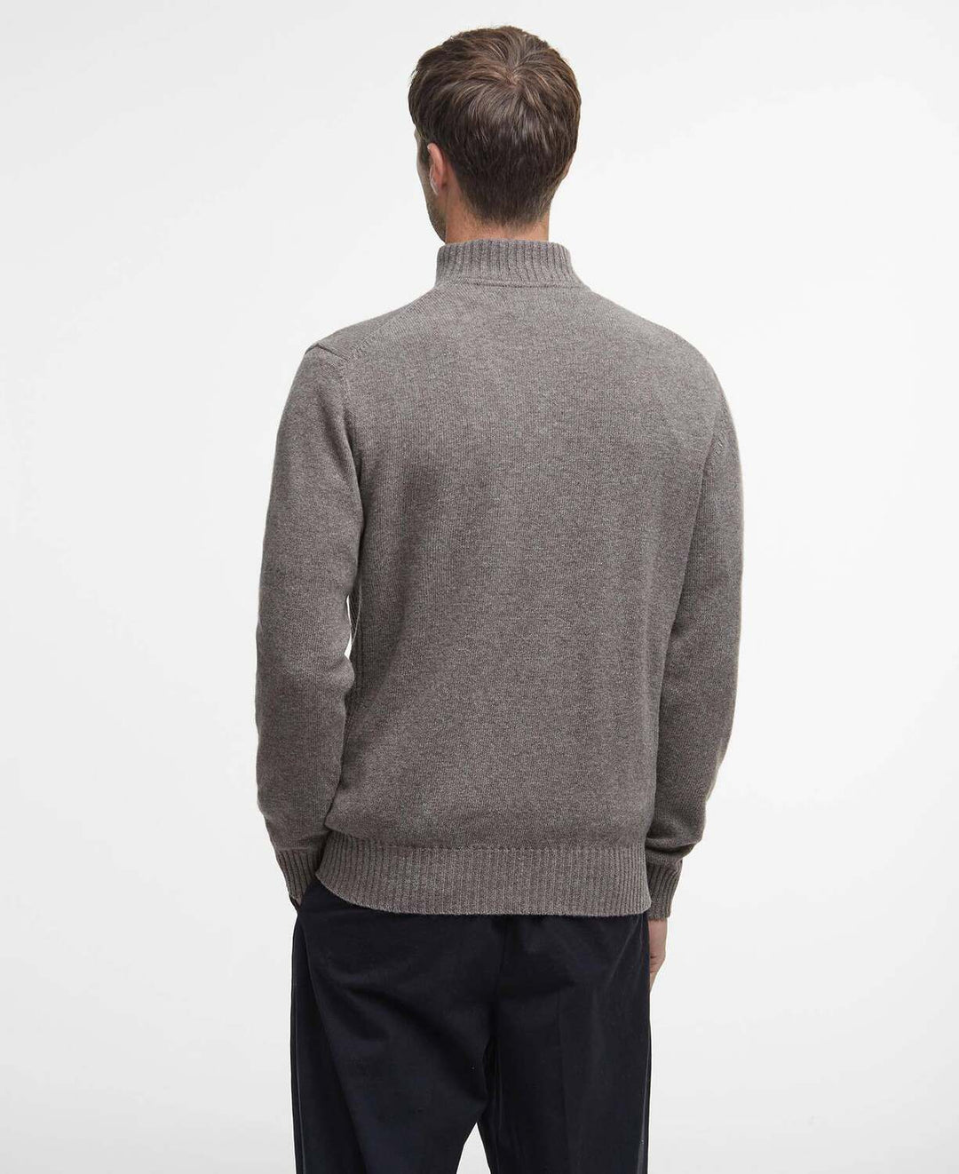 Barbour Essential Half Zip Trui – Grijs-100% wol-HEREN TRUIEN & VESTEN-Grijs