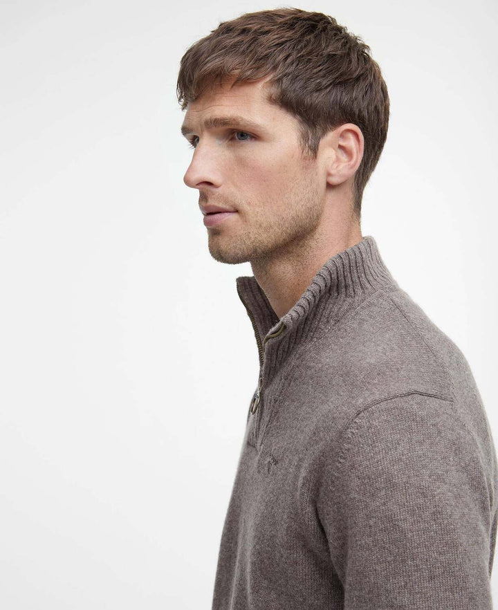 Barbour Essential Half Zip Trui – Grijs-100% wol-HEREN TRUIEN & VESTEN-Grijs