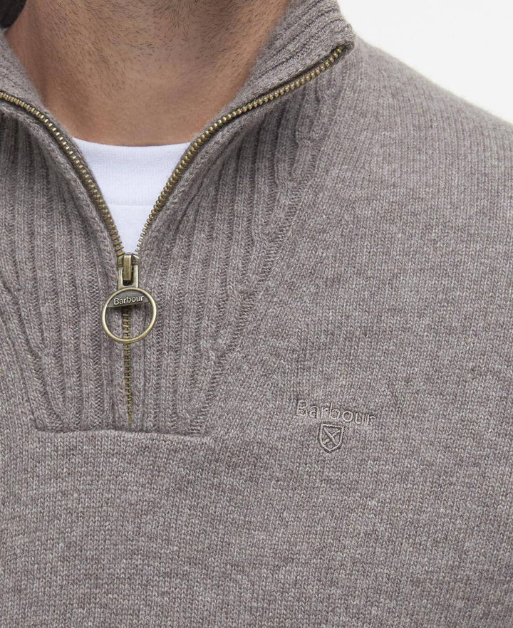 Barbour Essential Half Zip Trui – Grijs-100% wol-HEREN TRUIEN & VESTEN-Grijs