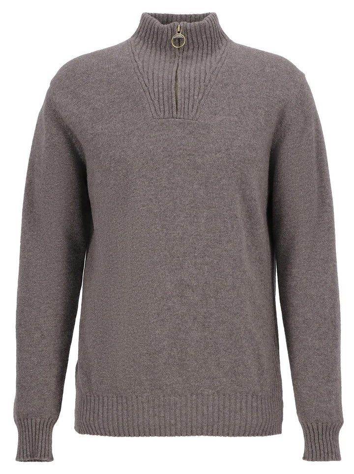 Barbour Essential Half Zip Trui – Grijs-100% wol-HEREN TRUIEN & VESTEN-Grijs