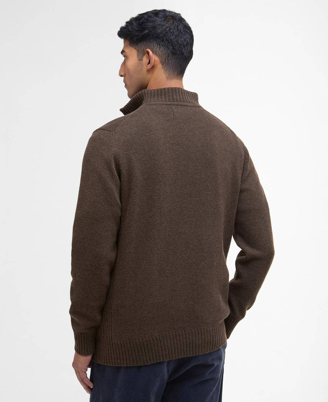 Barbour Essential Lambswool Half Zip – Bruin-100% wol-HEREN TRUIEN & VESTEN-Bruin