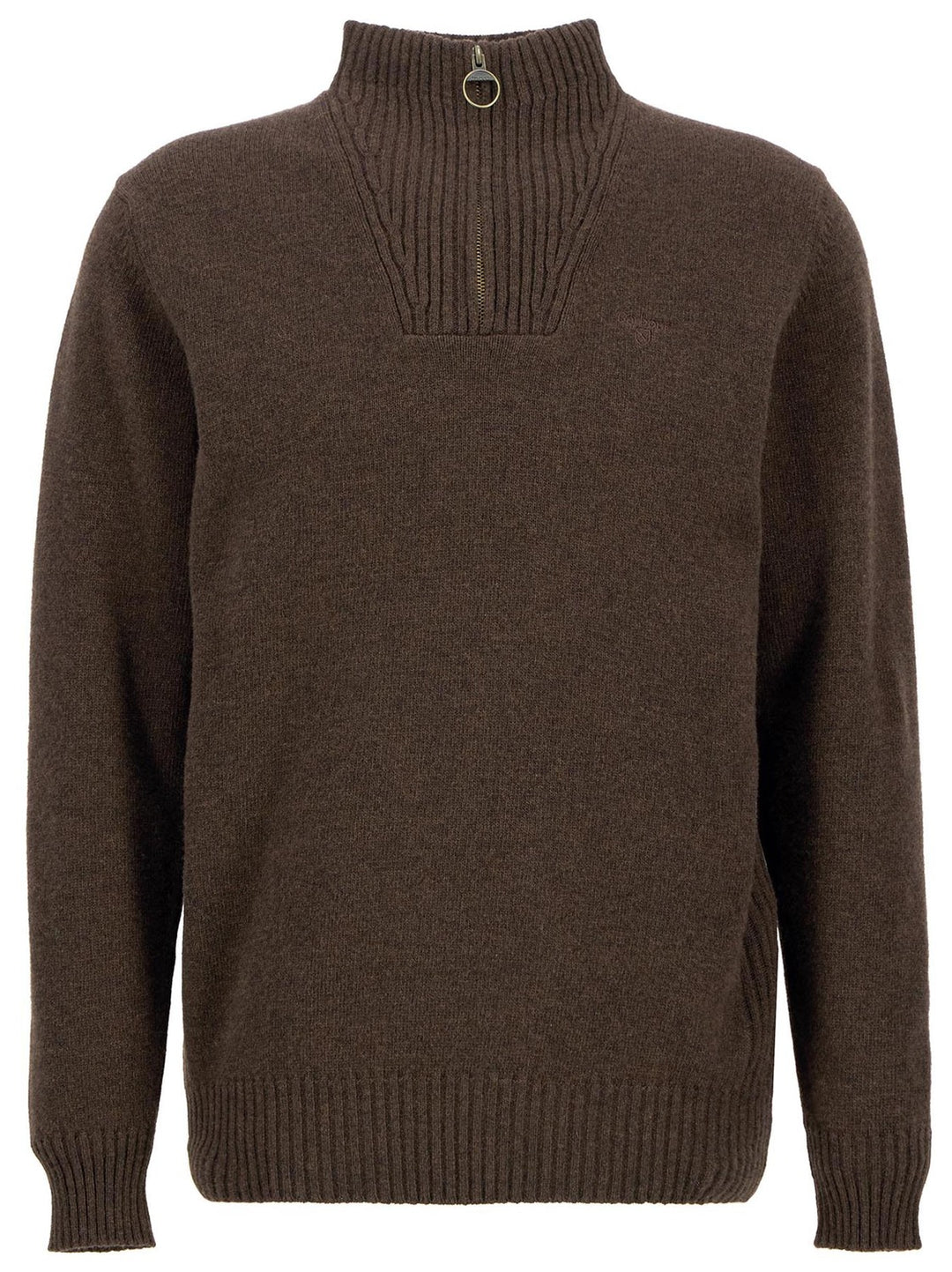 Barbour Essential Lambswool Half Zip – Bruin-100% wol-HEREN TRUIEN & VESTEN-Bruin