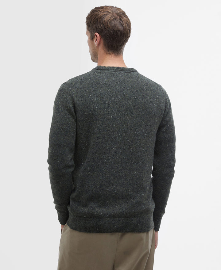 Barbour Essential Tisbury Crew‑Neck Jumper – Groen-60% wol, 23% polyamide, 8% viscose, 8% zijde, 1% polyester-HEREN TRUIE