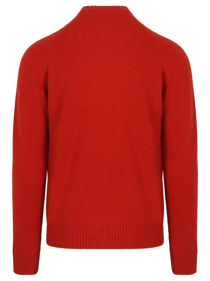 Barbour Grangetown trui wol rood-100% lamswol-HEREN TRUIEN & VESTEN-Rood