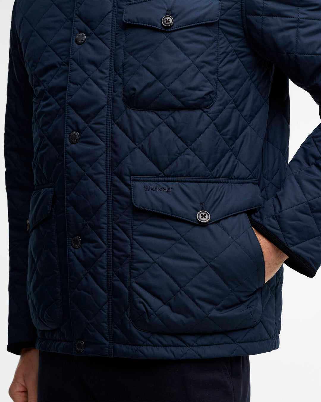 Barbour Hornby Gewatteerd Jack – Blauw-100% polyester-HEREN JASSEN & JACKS-Blauw