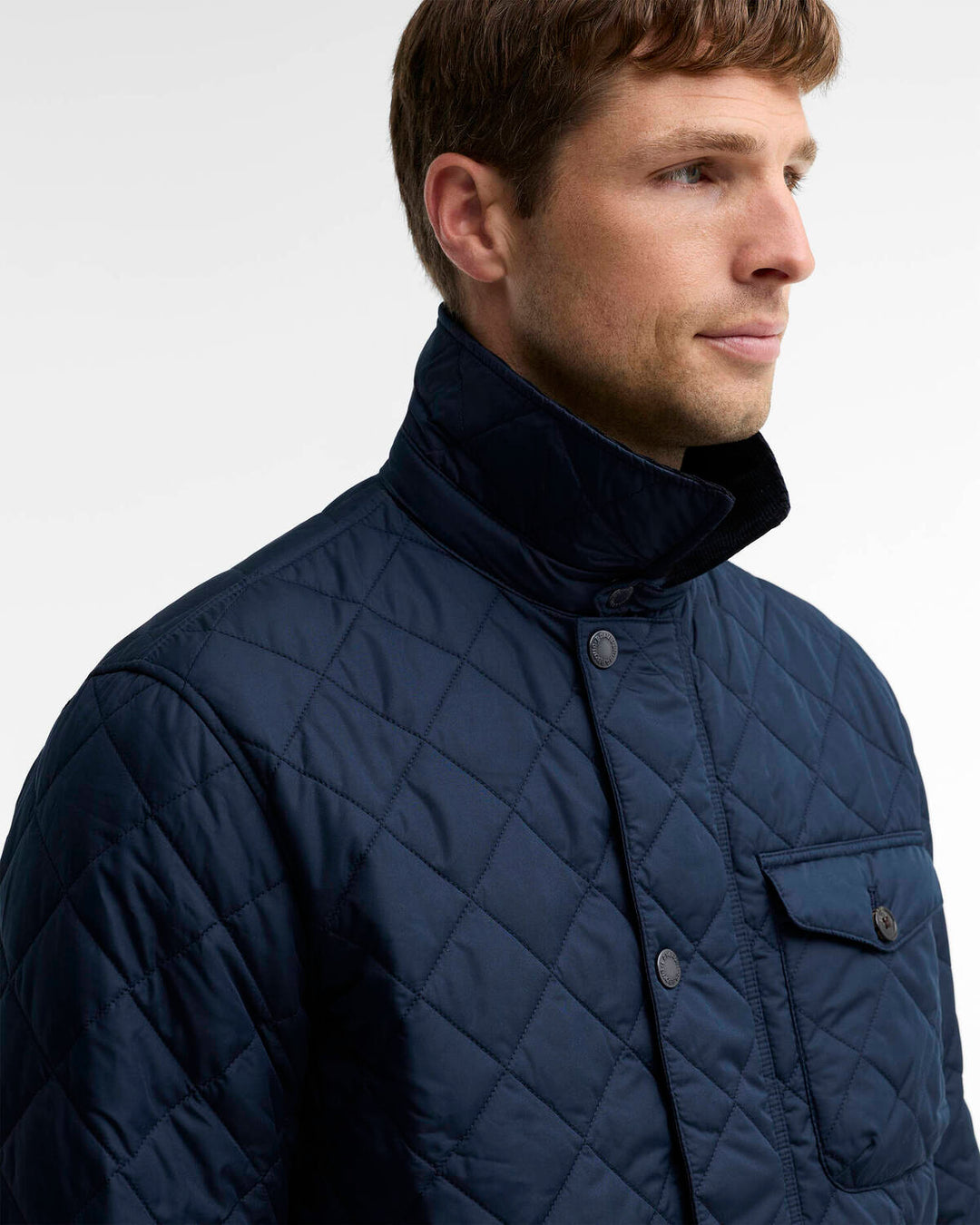 Barbour Hornby Gewatteerd Jack – Blauw-100% polyester-HEREN JASSEN & JACKS-Blauw
