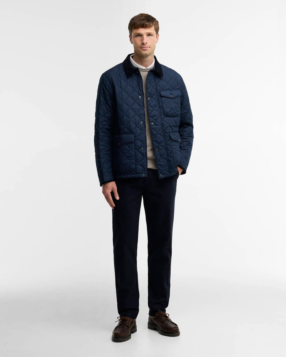 Barbour Hornby Gewatteerd Jack – Blauw-100% polyester-HEREN JASSEN & JACKS-Blauw