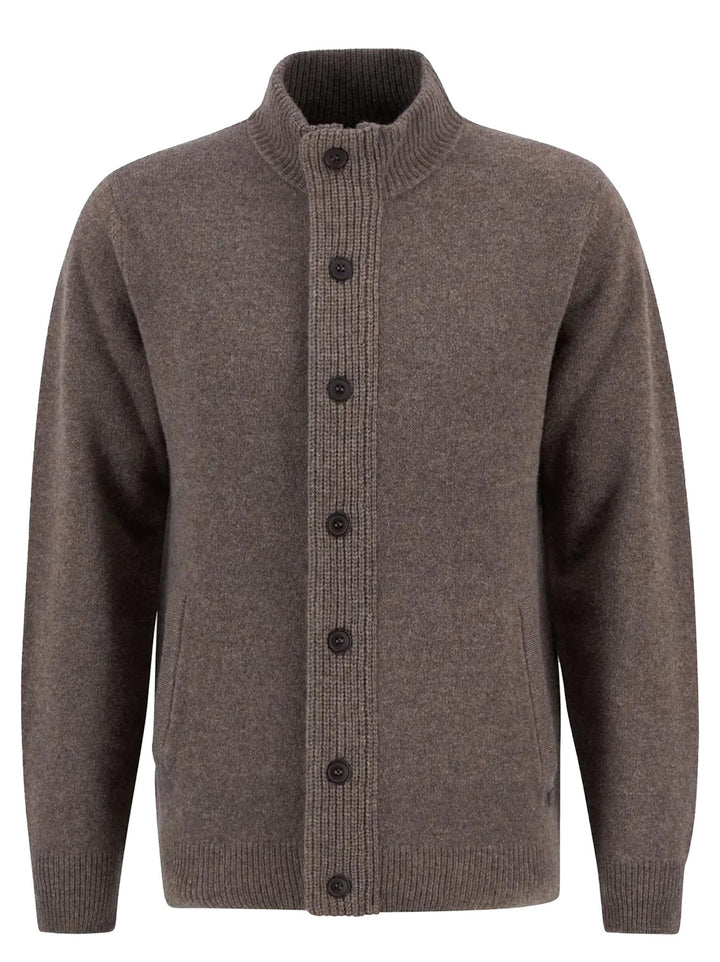 Barbour Knit Cardigan – Bruin-100% wol-HEREN TRUIEN & VESTEN-Bruin