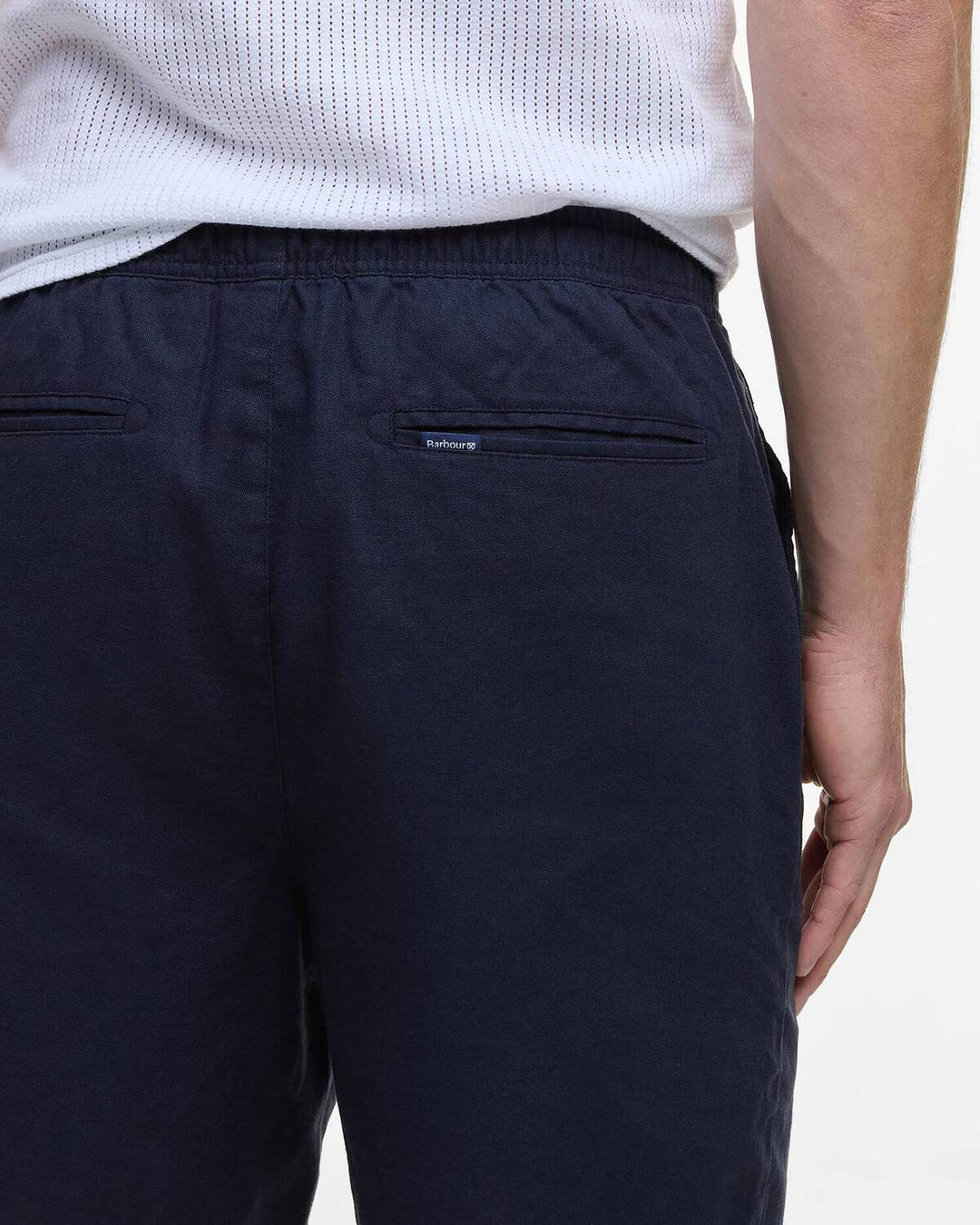 Barbour Korte Broek – Blauw-55% linnen, 45% katoen-HEREN BROEKEN-Blauw