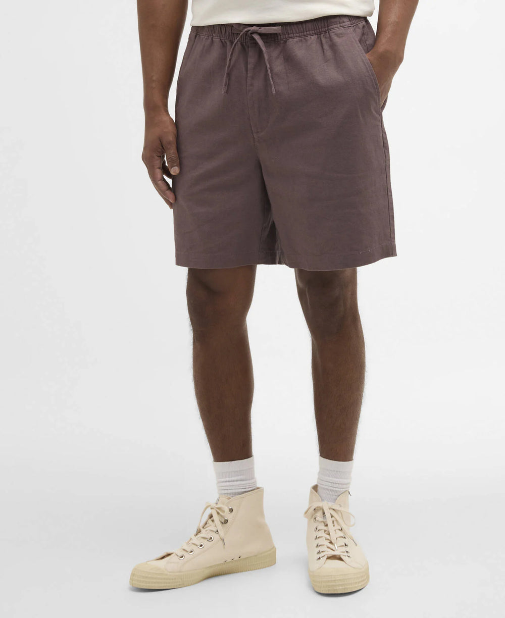 Barbour Linnen Relaxed Shorts – Bruin-55% linnen, 45% katoen-HEREN BROEKEN-Bruin