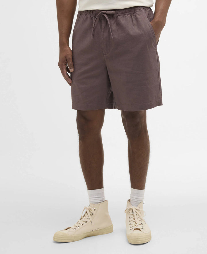 Barbour Linnen Relaxed Shorts – Bruin-55% linnen, 45% katoen-HEREN BROEKEN-Bruin