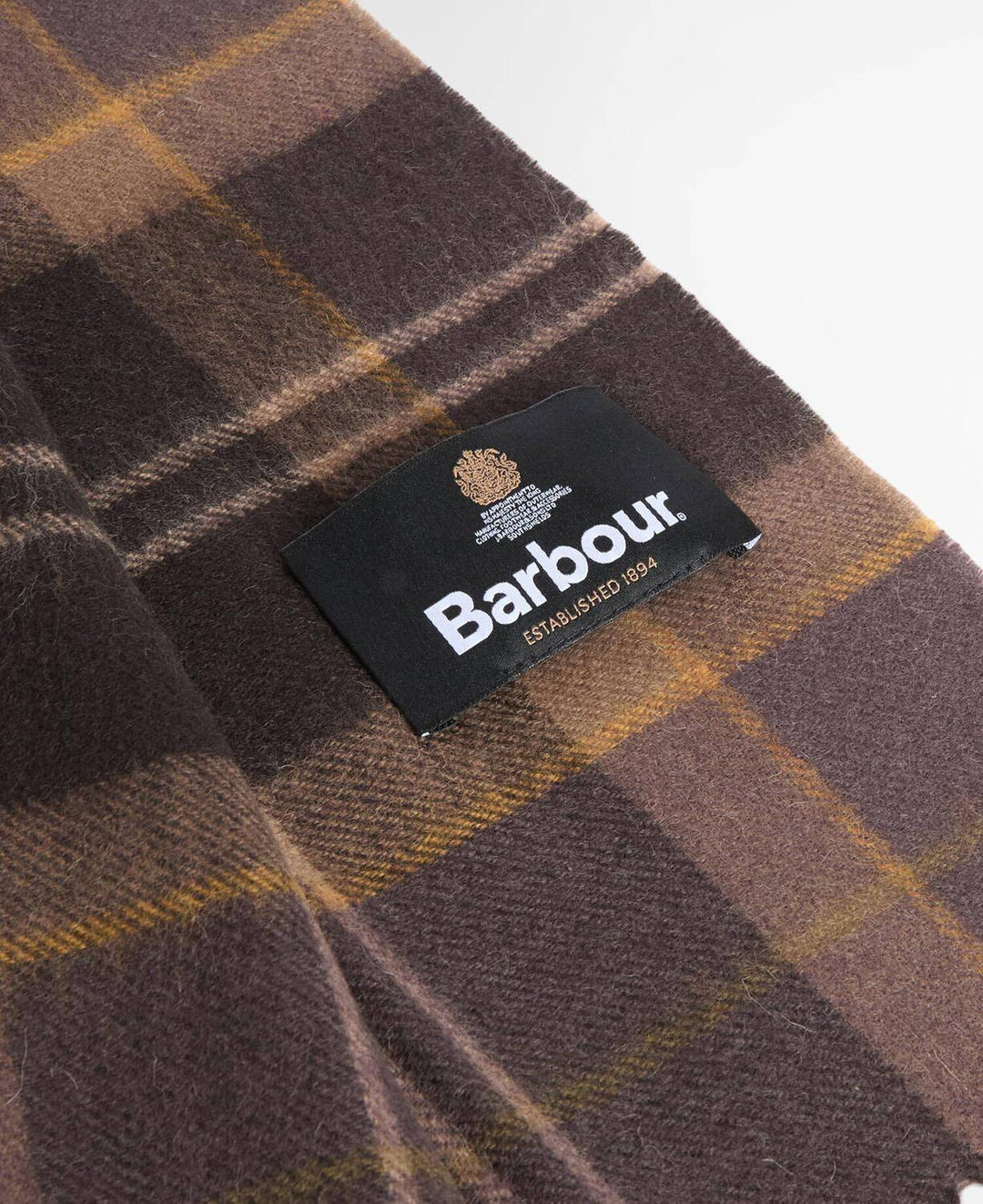 Barbour Mineral Sjaal – Bruin-90% wol, 10% kasjmier-HEREN ACCESSOIRES-Bruin