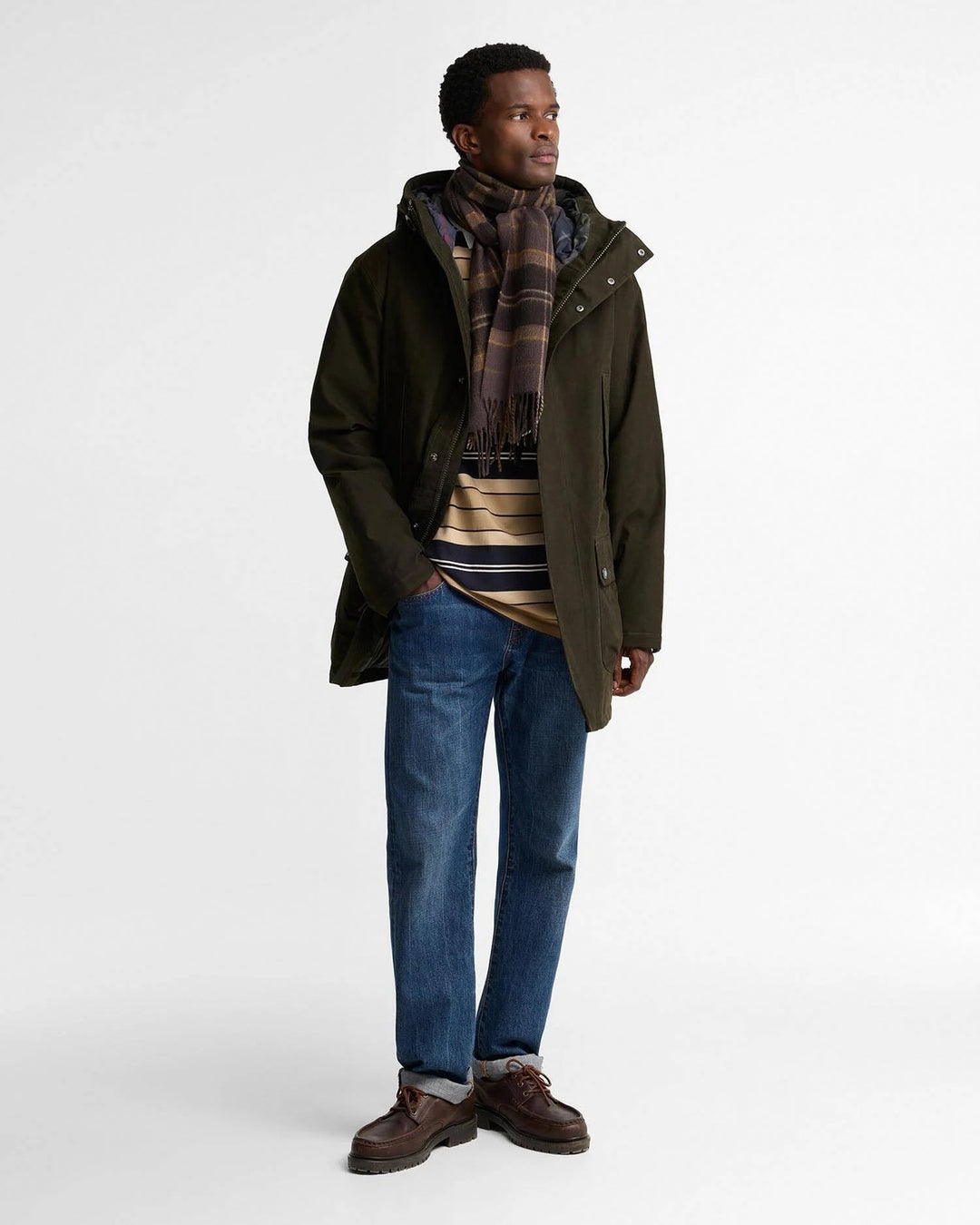 Barbour Mineral Sjaal – Bruin-90% wol, 10% kasjmier-HEREN ACCESSOIRES-Bruin