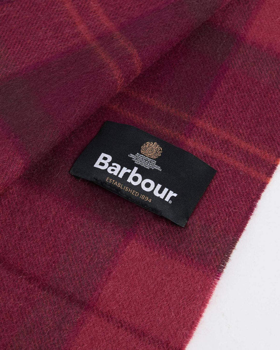 Barbour Mineral Tartan Sjaal – Paars-90% wol, 10% kasjmier-HEREN ACCESSOIRES-Paars