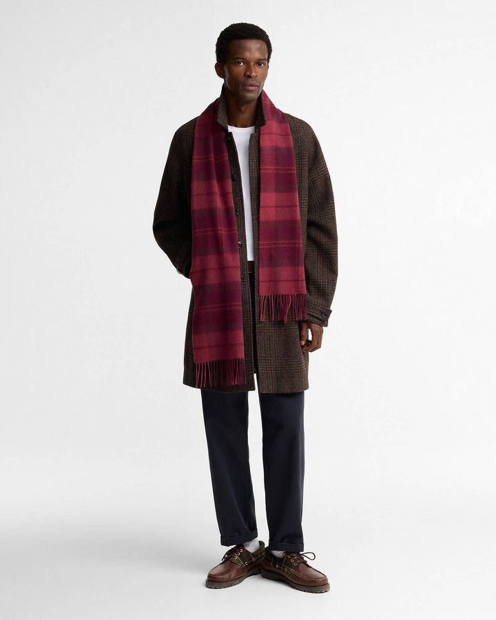 Barbour Mineral Tartan Sjaal – Paars-90% wol, 10% kasjmier-HEREN ACCESSOIRES-Paars