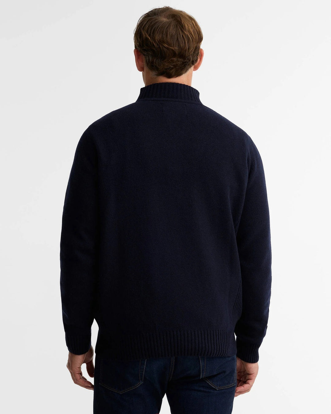 Barbour Nelson Half Zip Trui – Blauw-100% wol-HEREN TRUIEN & VESTEN-Blauw