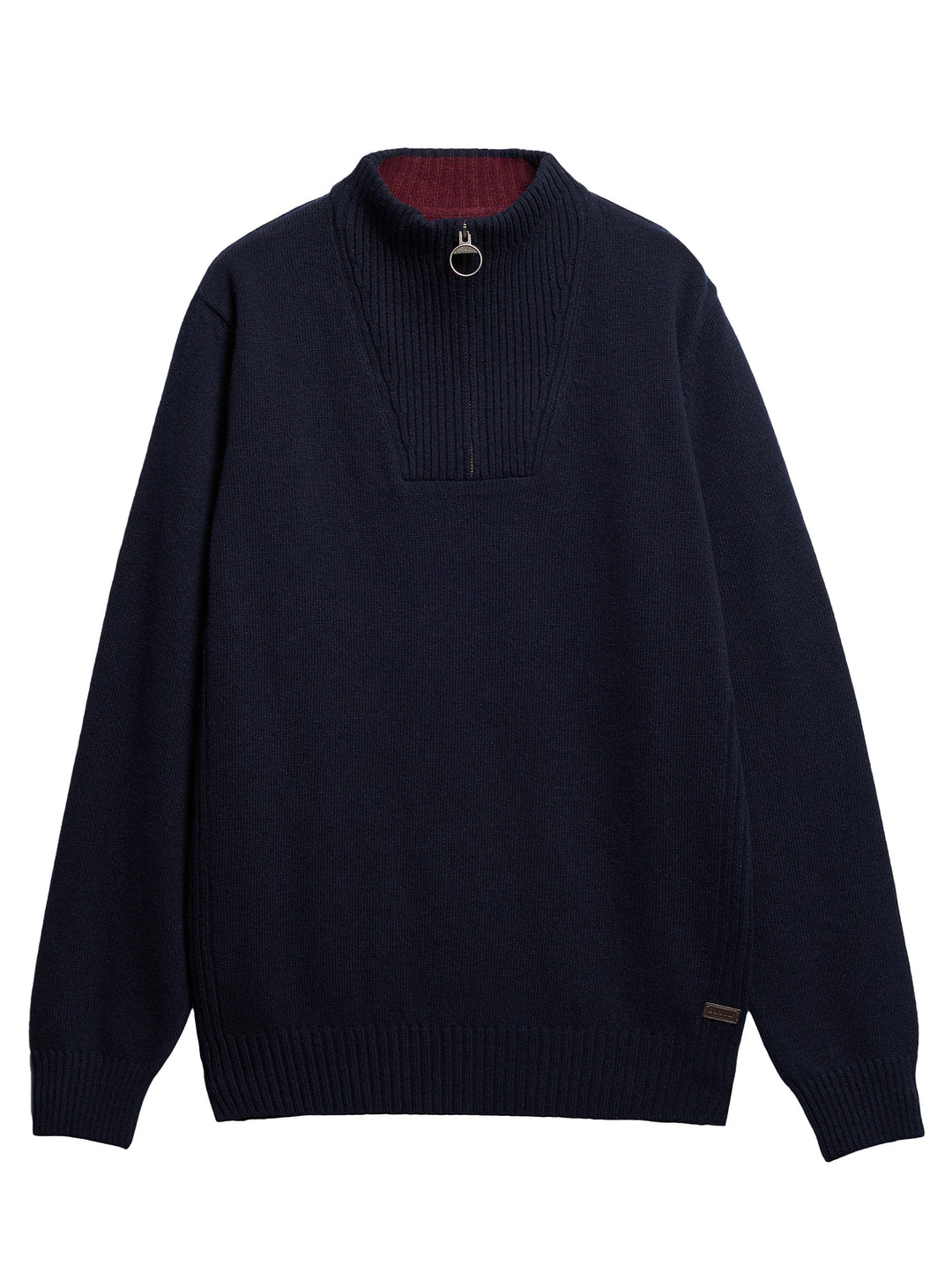 Barbour Nelson Half Zip Trui – Blauw-100% wol-HEREN TRUIEN & VESTEN-Blauw