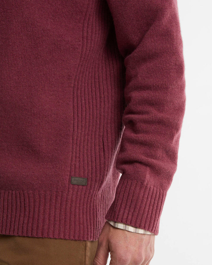 Barbour Nelson Half Zip Trui – Rood-100% wol-HEREN TRUIEN & VESTEN-Rood