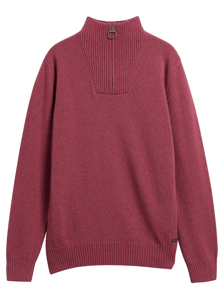 Barbour Nelson Half Zip Trui – Rood-100% wol-HEREN TRUIEN & VESTEN-Rood