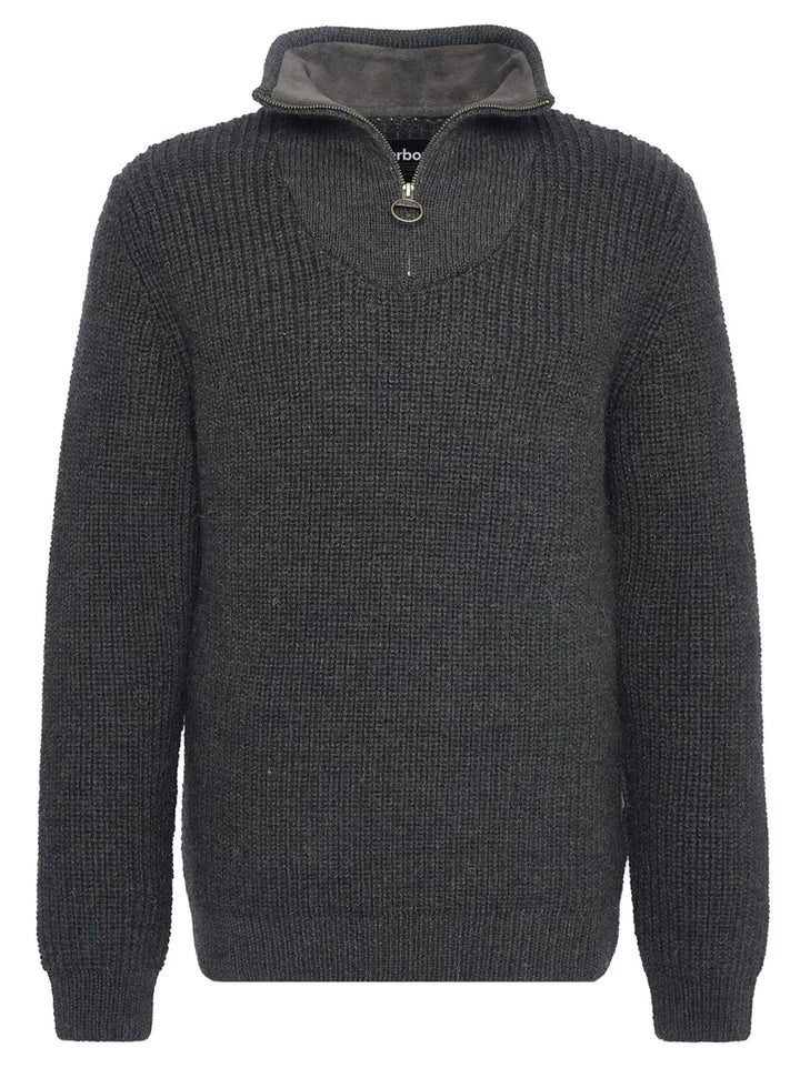 Barbour New Tyne Half‑Zip Trui – Groen-100% wol-HEREN TRUIEN & VESTEN-Groen