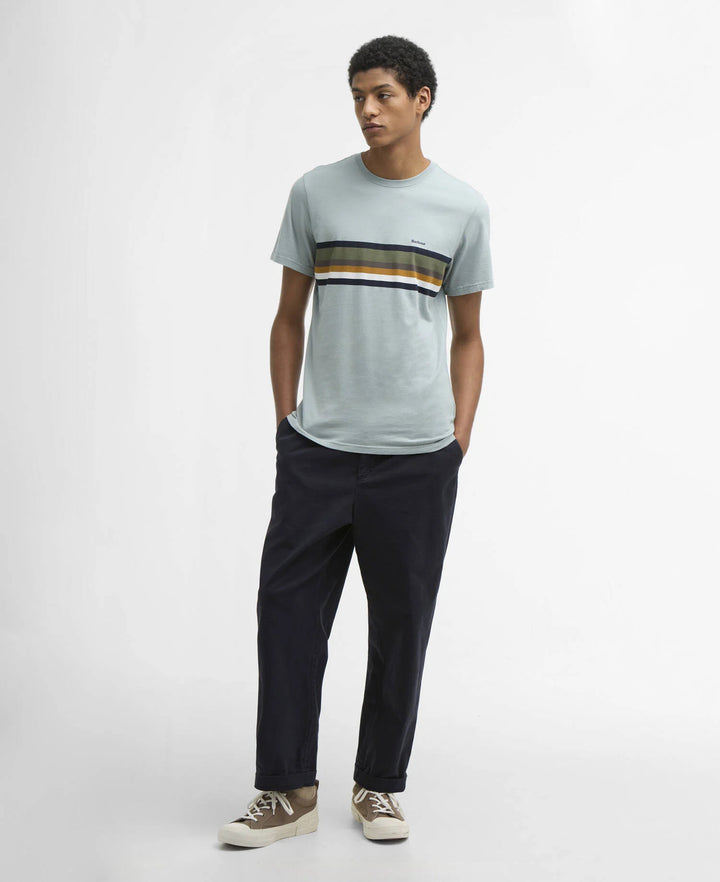 Barbour Newsham Striped T-Shirt – Blauw-100% katoen-HEREN POLO'S & T-SHIRTS-Blauw