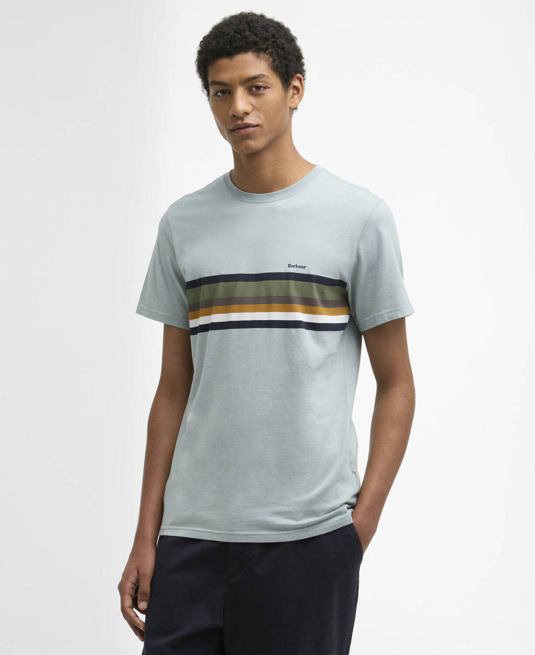 Barbour Newsham Striped T-Shirt – Blauw-100% katoen-HEREN POLO'S & T-SHIRTS-Blauw