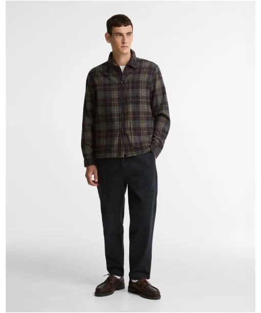 Barbour Northfield Ruit Overshirt – Bruin-100% wol<br />-HEREN SHIRTS-Bruin