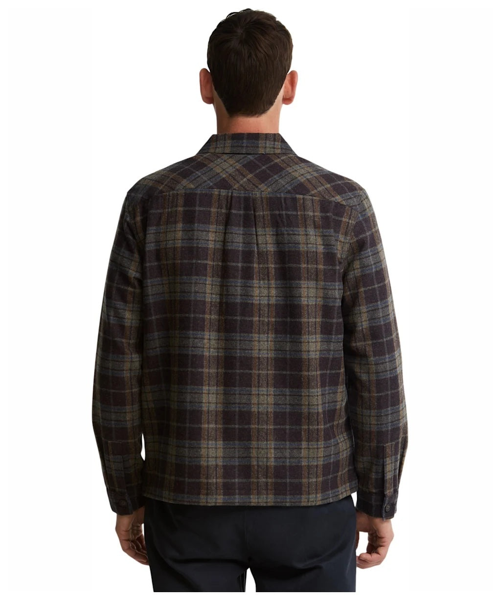 Barbour Northfield Ruit Overshirt – Bruin-100% wol<br />-HEREN SHIRTS-Bruin