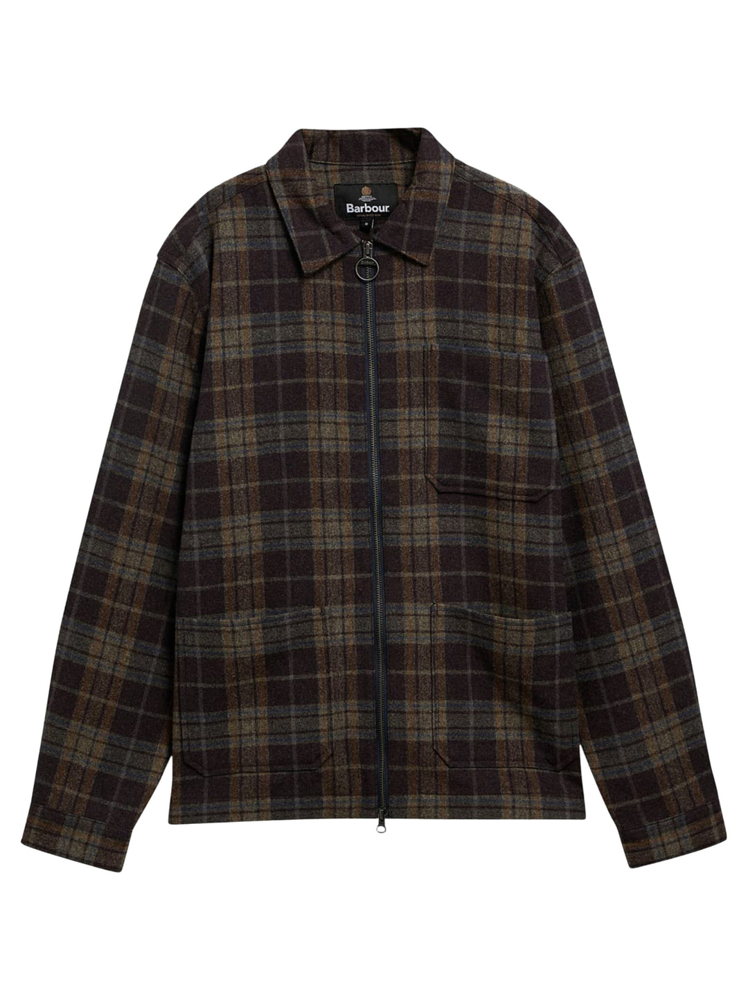 Barbour Northfield Ruit Overshirt – Bruin-100% wol<br />-HEREN SHIRTS-Bruin