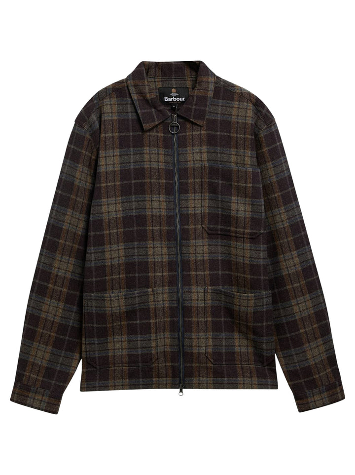 Barbour Northfield Ruit Overshirt – Bruin-100% wol<br />-HEREN SHIRTS-Bruin