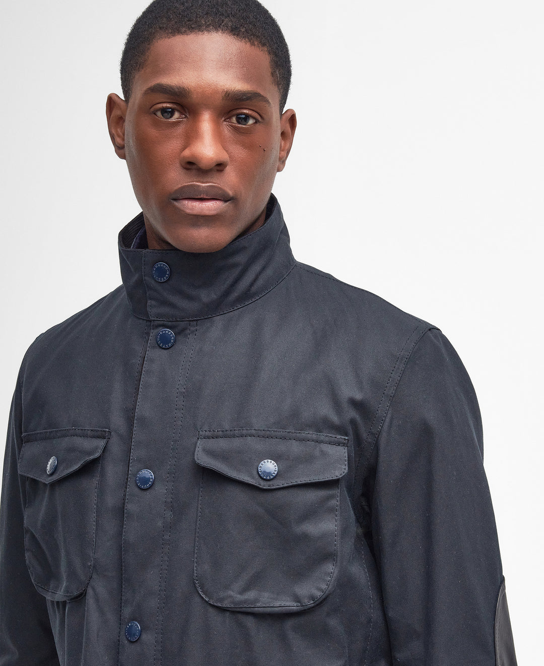Barbour Ogston Waxed Jacket – Blauw-100% katoen-HEREN JASSEN & JACKS-Blauw