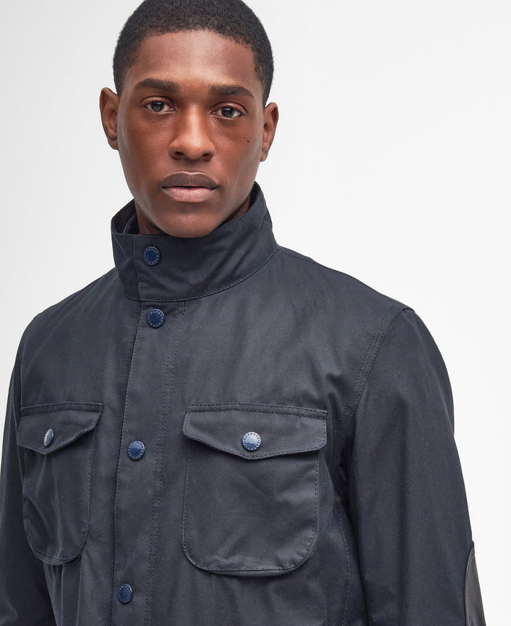 Barbour Ogston Waxed Jacket – Blauw-100% katoen-HEREN JASSEN & JACKS-Blauw