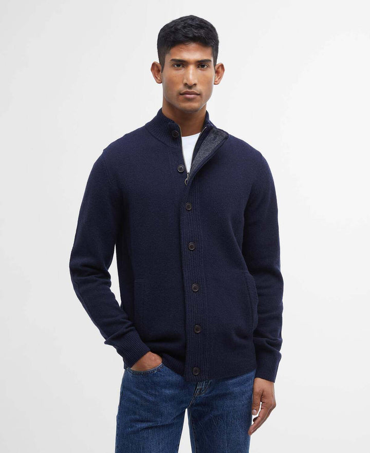 Barbour Patch Zip Through Vest – Blauw-100% wol-HEREN TRUIEN & VESTEN-Blauw