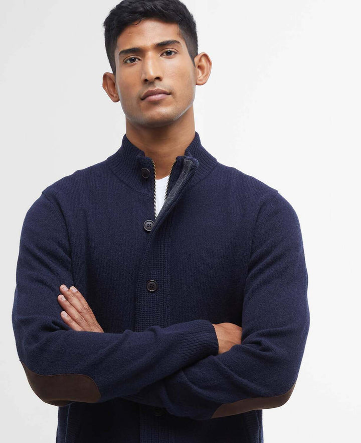 Barbour Patch Zip Through Vest – Blauw-100% wol-HEREN TRUIEN & VESTEN-Blauw