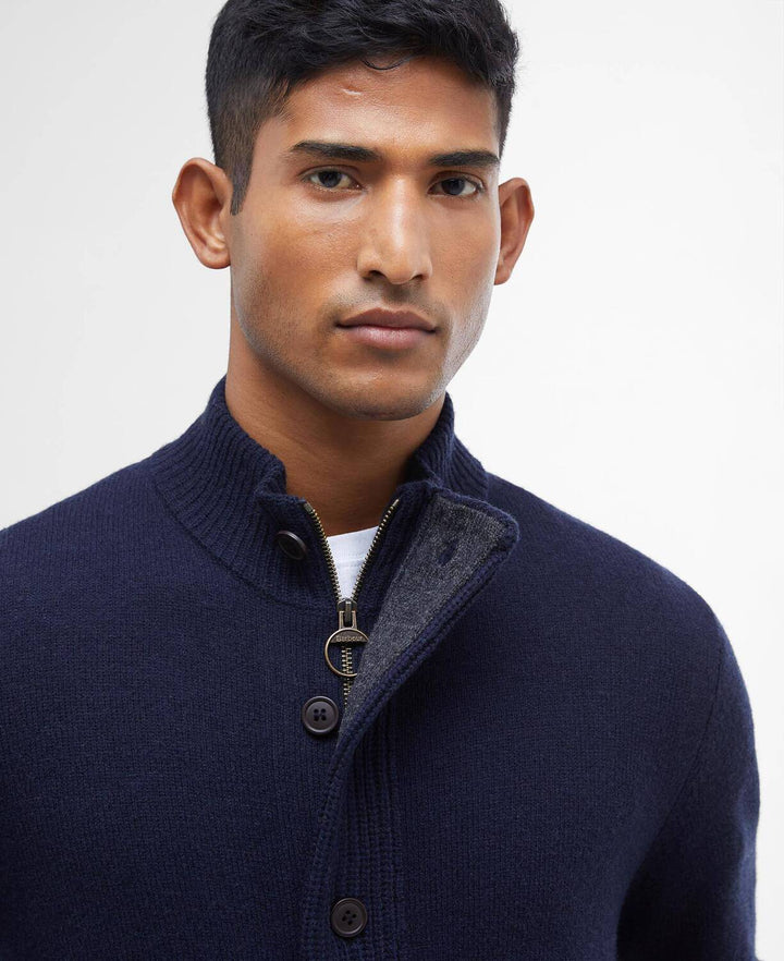 Barbour Patch Zip Through Vest – Blauw-100% wol-HEREN TRUIEN & VESTEN-Blauw