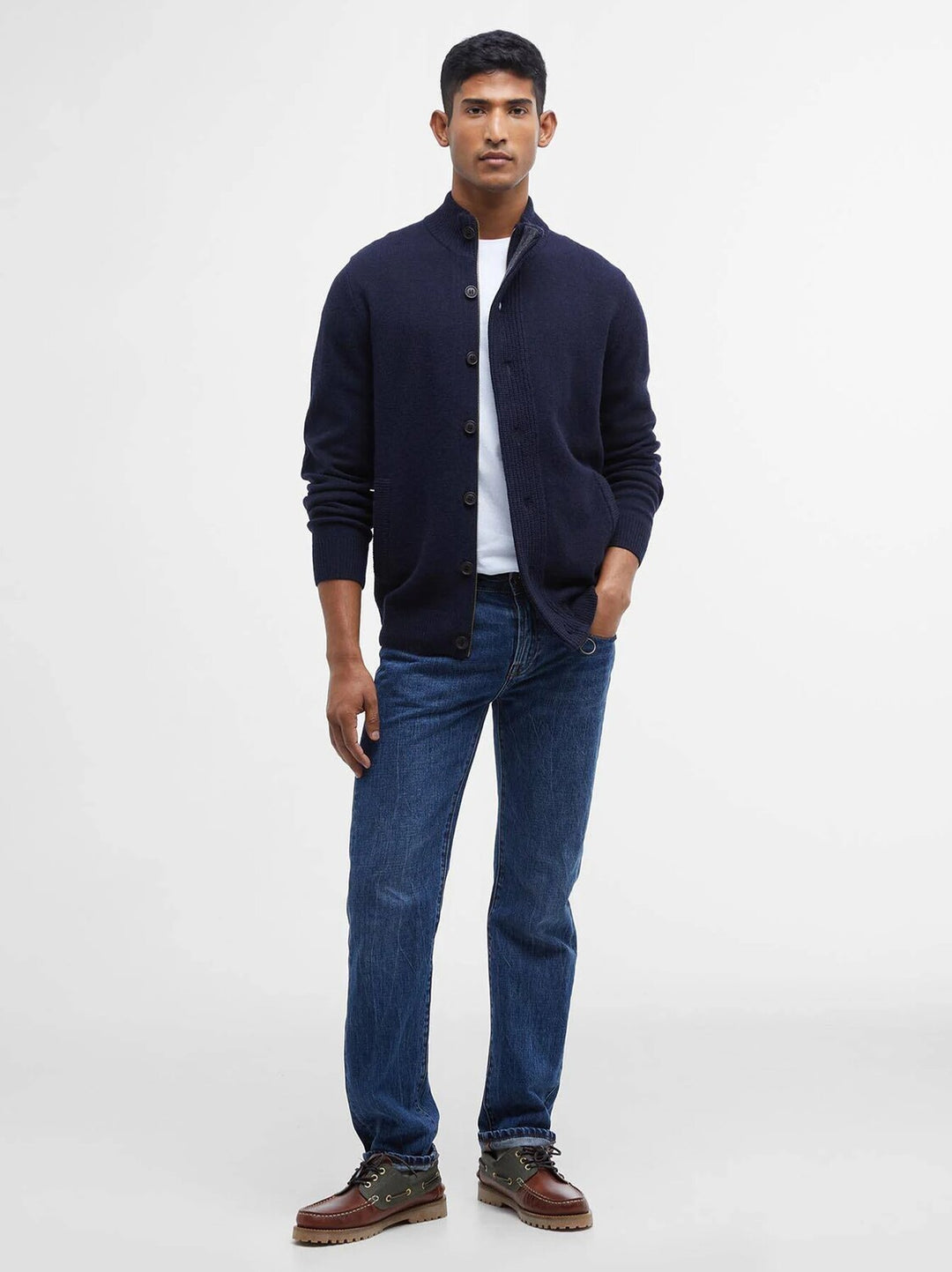Barbour Patch Zip Through Vest – Blauw-100% wol-HEREN TRUIEN & VESTEN-Blauw