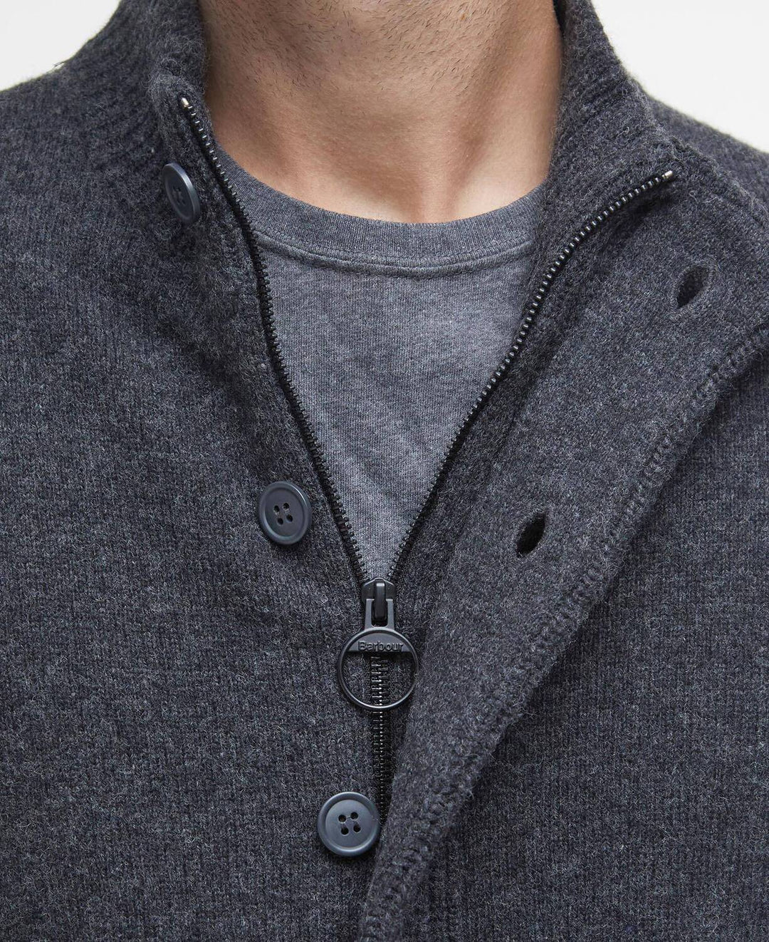 Barbour Patch Zip Vest – Antraciet-100% wol-HEREN TRUIEN & VESTEN-Antraciet