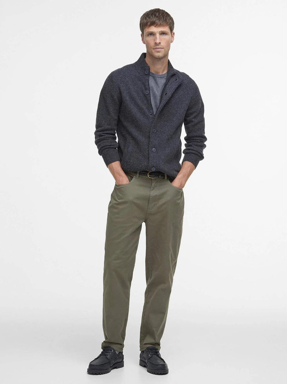 Barbour Patch Zip Vest – Antraciet-100% wol-HEREN TRUIEN & VESTEN-Antraciet