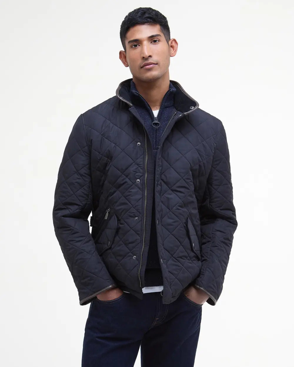 Barbour Powell Quilt Jack – Blauw-100% polyester-HEREN JASSEN & JACKS-Blauw