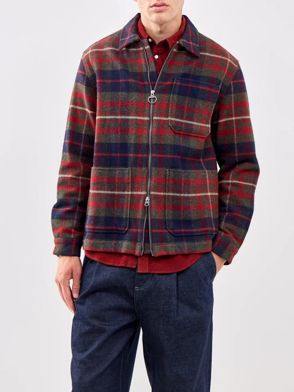 Barbour Southview Ruit Overshirt – Multi-100% wol-HEREN SHIRTS-Groen