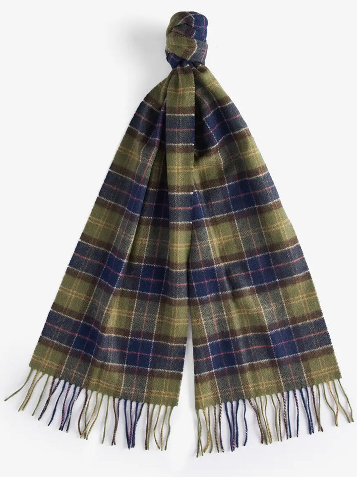Barbour Tartan Lambswool Scarf – Groen-100% lamswol-HEREN ACCESSOIRES-Groen