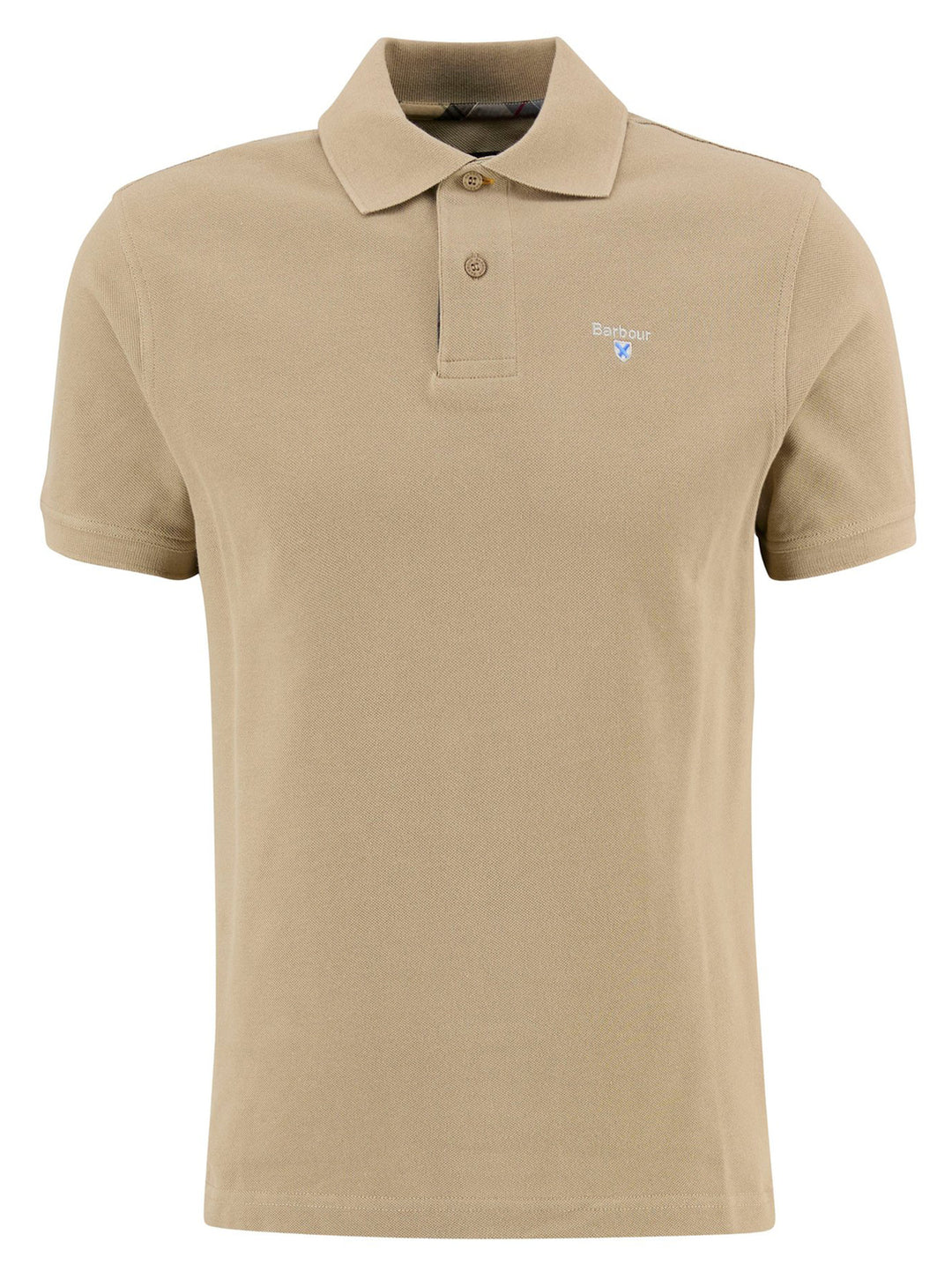 Barbour Tartan Pique Polo Shirt – Beige-100% katoen-HEREN POLO'S & T-SHIRTS-Beige