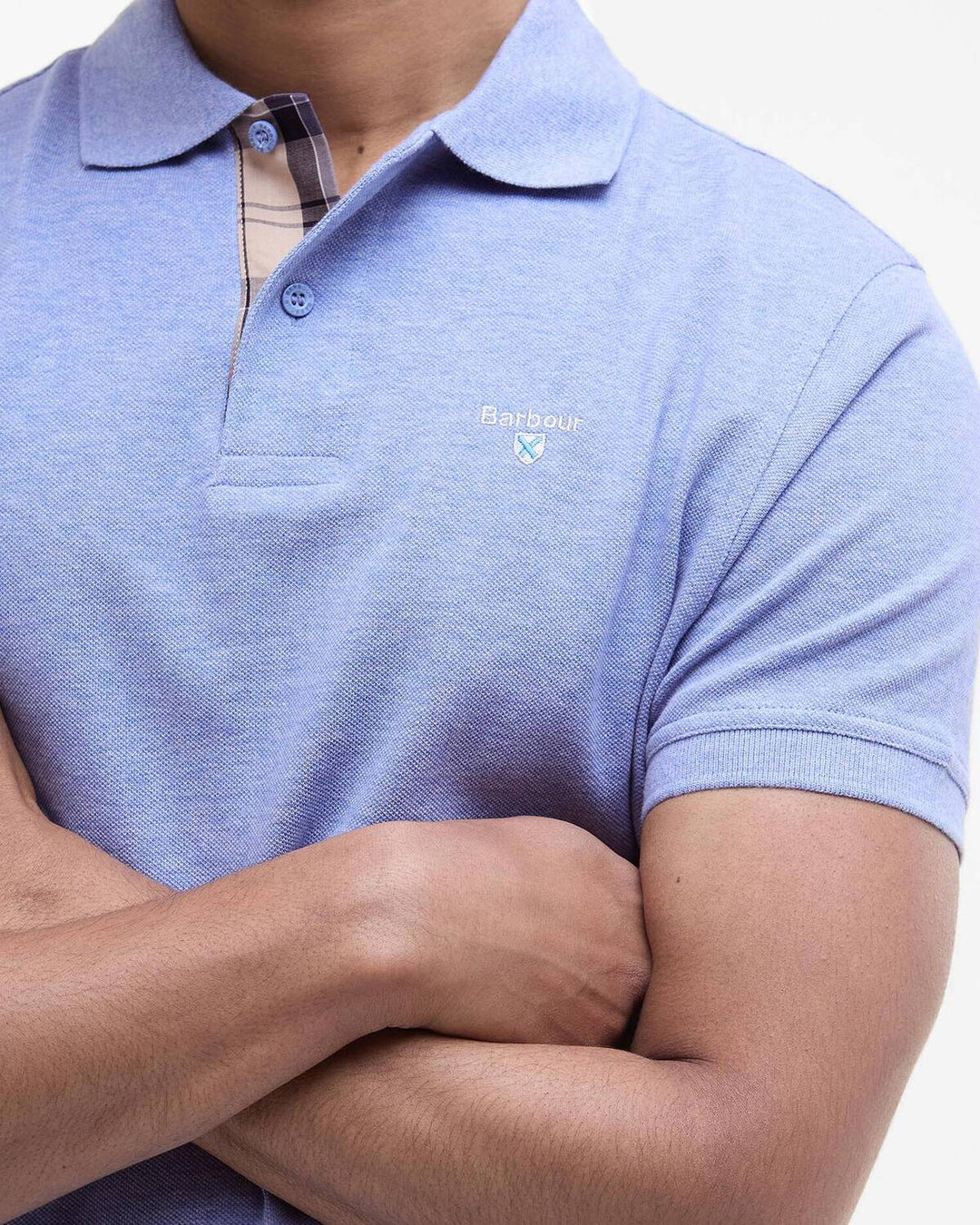 Barbour Tartan Pique Polo Shirt – Blauw-100% katoen-HEREN POLO'S & T-SHIRTS-Blauw