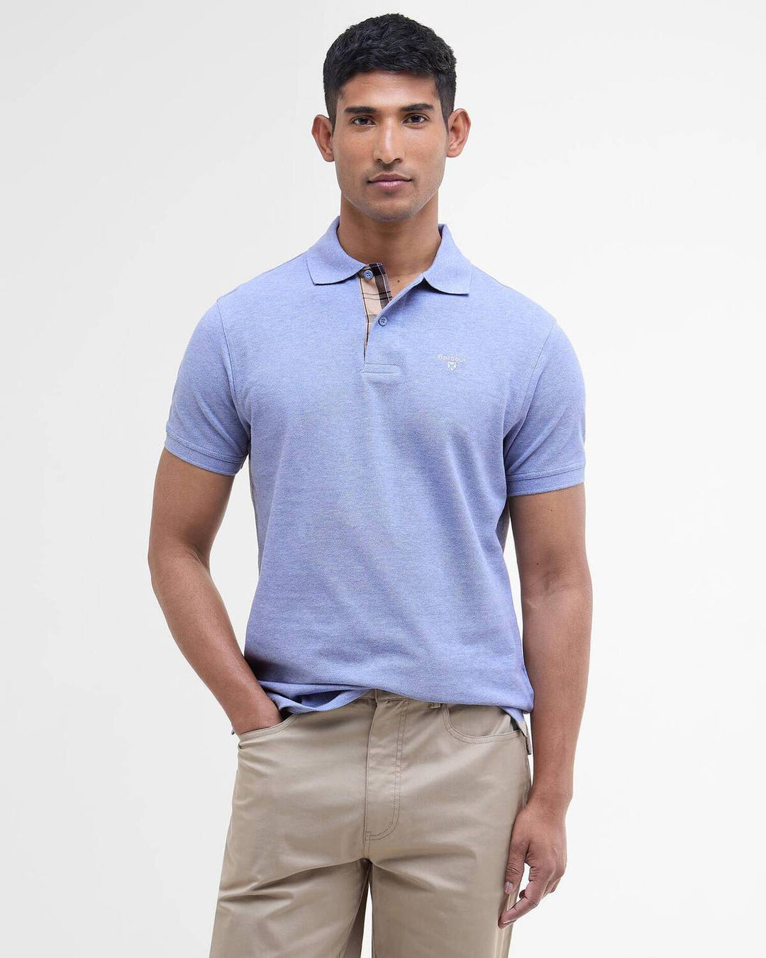 Barbour Tartan Pique Polo Shirt – Blauw-100% katoen-HEREN POLO'S & T-SHIRTS-Blauw