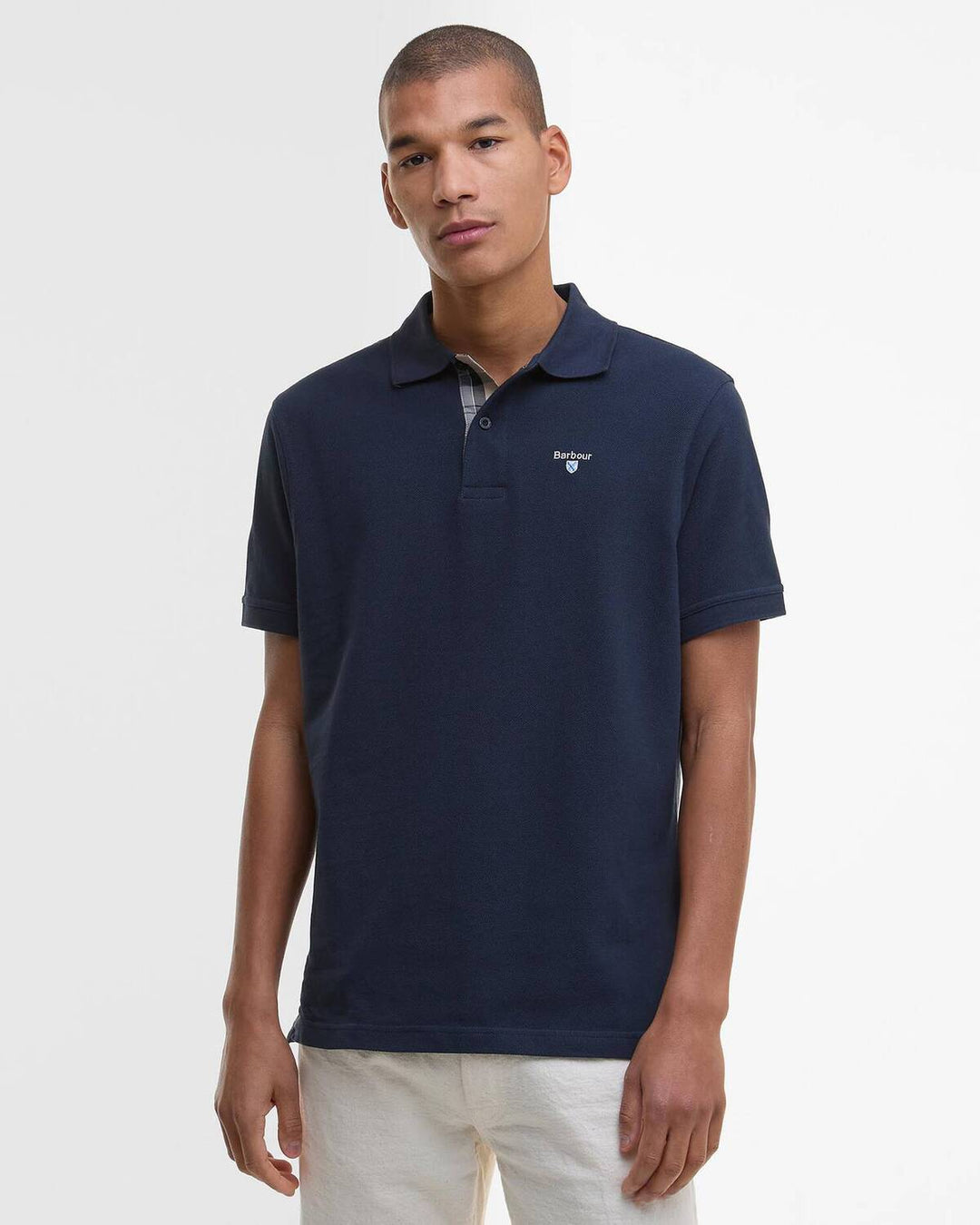 Barbour Tartan Pique Polo Shirt – Blauw-100% katoen-HEREN POLO'S & T-SHIRTS-Blauw