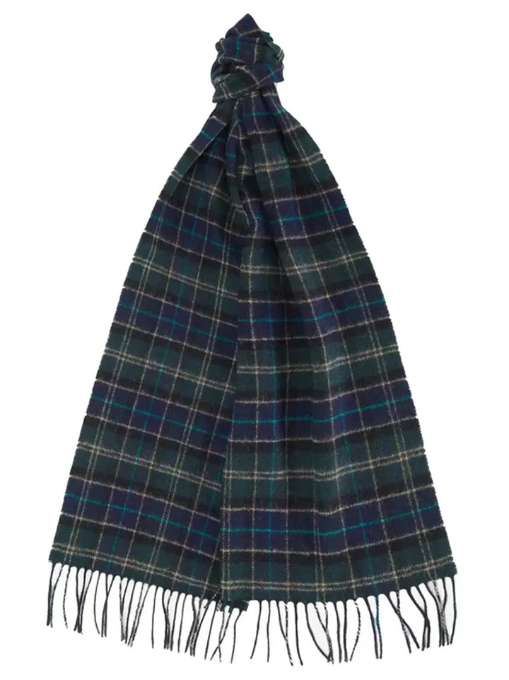 Barbour Tartan shawl GREEN LOCH-100% Lambswool-HEREN ACCESSOIRES-Groen